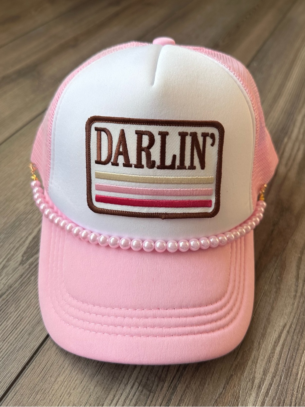 NWT Handmade “Darlin’” Pearl Trucker Hat | Pink Western Cowgirl Boutique Cap